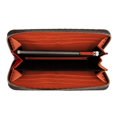 Shop Fendi Grey & Orange Zip-around Wallet In F05ic Aspha