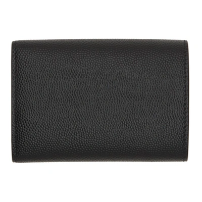 Shop Saint Laurent Black Grained Tiny Wallet In 1000 Black