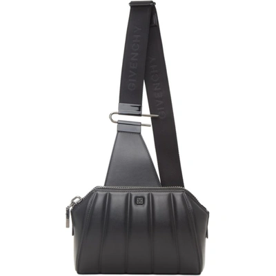 Shop Givenchy Black Quilted Antigona Crossbody Bag In 001-black