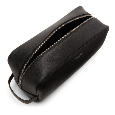 Shop Saint Laurent Black Grain De Poudre Grooming Pouch In 1000 Black