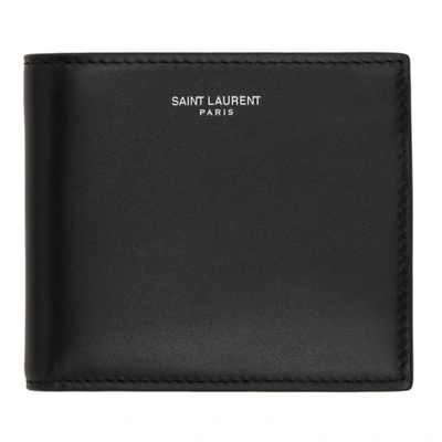 Shop Saint Laurent Black Smooth East/west Wallet In 1000 Black