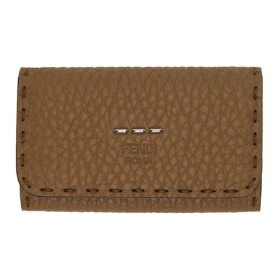 Shop Fendi Beige & Yellow Selleria Wallet In F1dzs Sand+