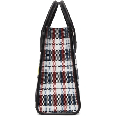 Shop Gucci Multicolor Check Small 'iccug' Tote In 1098 Blk.w.re.bl/sm.