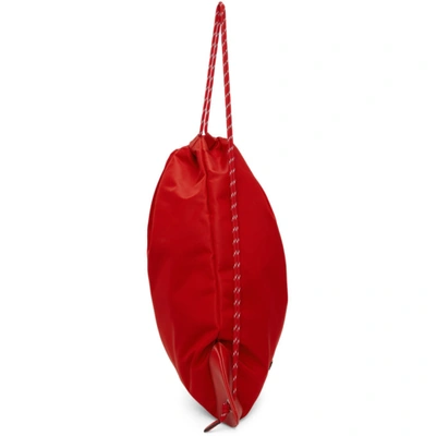 Shop Versace Red 'la Medusa' Nylon Drawstring Backpack In 1r14p Red