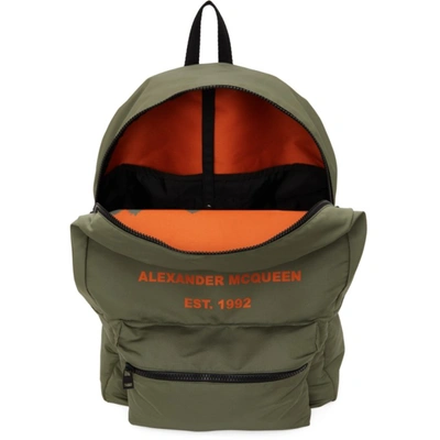 Shop Alexander Mcqueen Khaki & Orange Graffiti Metropolitan Backpack In 2868khaki/w