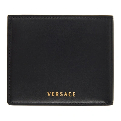 Shop Versace Black All Over Medusa Stud Bifold Wallet In 1b00v Black