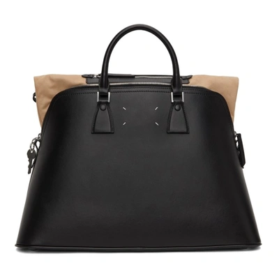 Shop Maison Margiela Black Large 5ac Bag In T8013 Black