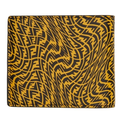 Shop Fendi Yellow Ff Vertigo Bifold Wallet In F03bh Mimos