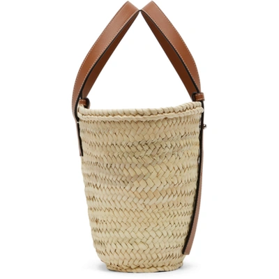 Shop Loewe Beige Bolso Basket Bag In 5546 Natural/ocean