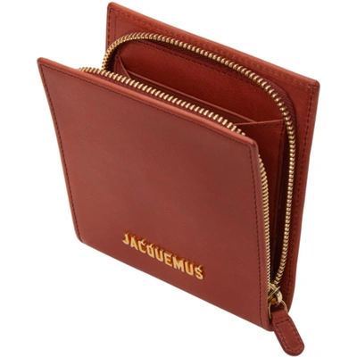 Shop Jacquemus Burgundy 'le Gadjo' Wallet In Dark Red