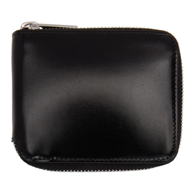 Shop Maison Margiela Black Buffed Zip-around Wallet In T8013 Black