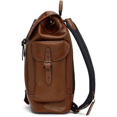 Shop Coach Brown Hitch Backpack In Ji/dark Saddle