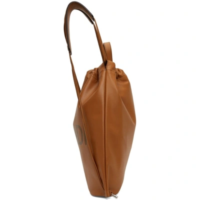 Shop Fendi Brown Leather Logo Backpack In F1dz9 Bra