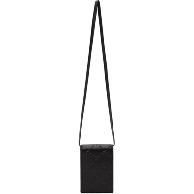 Shop Gucci Black Mini Gg Embossed Bag In 1000 Black/