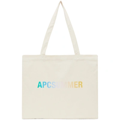 Shop Apc Beige & Multicolor Diane Tote In Aac Off Whi