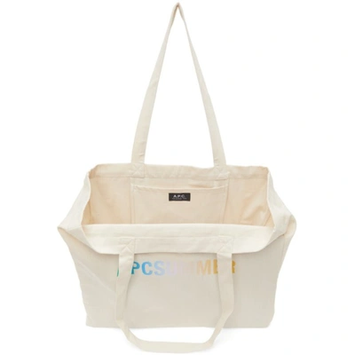 Shop Apc Beige & Multicolor Diane Tote In Aac Off Whi