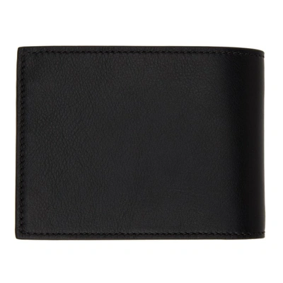 Shop Moschino Black Logo Patch Bifold Wallet In A1555 Black