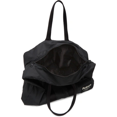 Shop Alexander Mcqueen Black Tag Zipped Duffle Bag In 1073 Black/black Off