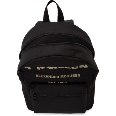 Shop Alexander Mcqueen Black & Beige Metropolitan Backpack In 1073 Blkivo