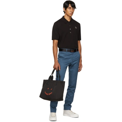 Shop Ps By Paul Smith Black & Orange Happy Tote In 79 Black