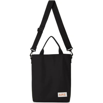 A.p.c. Logo-appliquéd Tech-canvas Tote Bag In Black | ModeSens
