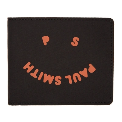 Shop Ps By Paul Smith Black Canvas Happy Wallet In 79 Black