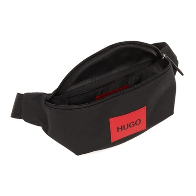 Shop Hugo Black Logo Ethon Waist Pouch In 001 Black