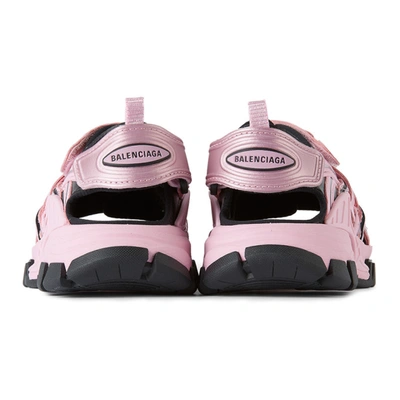 Shop Balenciaga Kids Pink & Black Track Sandals In 5010 Pink/b