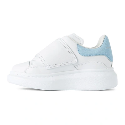 Alexander Mcqueen Kids White & Blue Suede Tab Velcro Oversized Sneakers In  9412 White/powder Bl | ModeSens