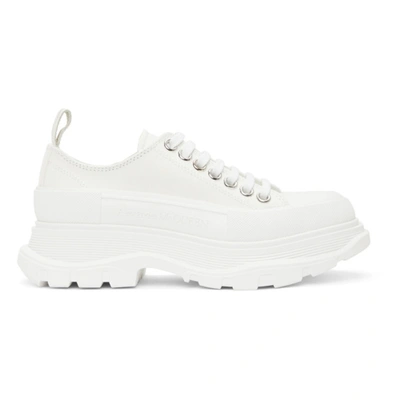 Shop Alexander Mcqueen White Tread Slick Low Sneakers In 9000 White