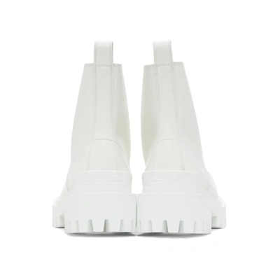 Shop Balenciaga White Strike Boots In 9011 White