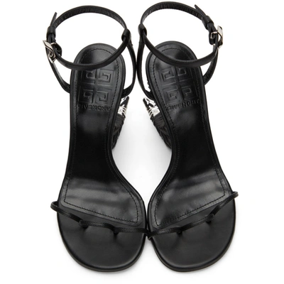 Shop Givenchy Black Triple Toes Horn Heeled Sandals In 001 Black
