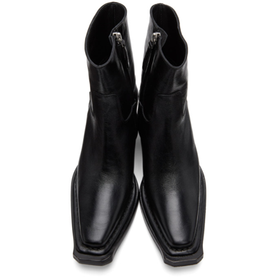 Shop Acne Studios Black Leather Ankle Boots In 900 Black