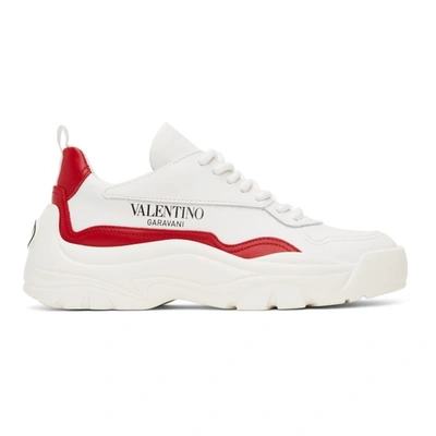 Valentino Garavani White & Red Gumboy Sneakers | ModeSens