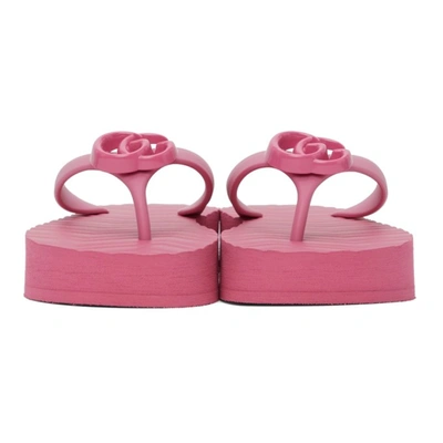 Shop Gucci Pink Gg Chevron Sandals In 5609 Pink Trop
