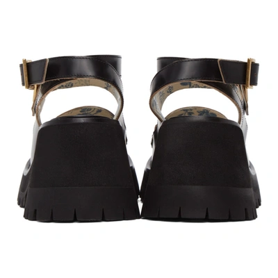 Shop Gucci Black Horsebit Platform Sandals In 1000 Black