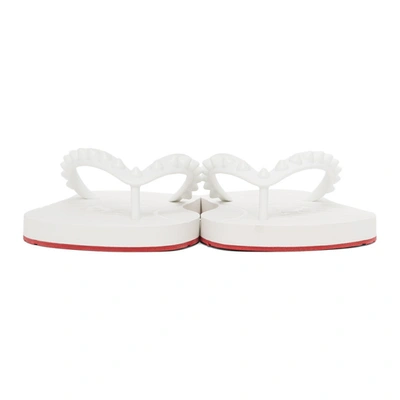 Shop Christian Louboutin White Loubi Flip Thong Sandals In Wh01 White