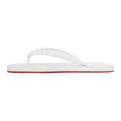 Shop Christian Louboutin White Loubi Flip Thong Sandals In Wh01 White