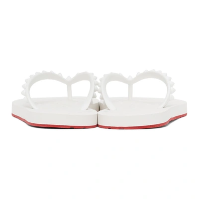 Shop Christian Louboutin White Loubi Flip Thong Sandals In Wh01 White