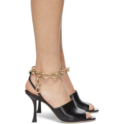 Shop Jimmy Choo Black Sae 90 Sandals In Black/gold