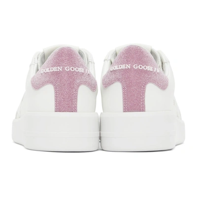 Shop Golden Goose White & Pink Purestar Sneakers