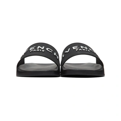 Shop Givenchy Black Logo Pool Slides