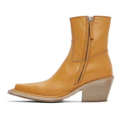 Shop Acne Studios Tan Leather Ankle Boots In Aek Beige