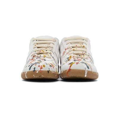 Shop Maison Margiela Off-white Paint Drop Replica Sneakers In H8613 White / Mix C