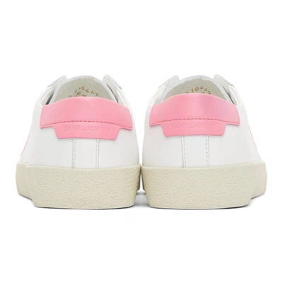Shop Saint Laurent White & Pink Court Classic Sl/06 Sneakers In 9052 White/ivresse