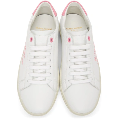 Shop Saint Laurent White & Pink Court Classic Sl/06 Sneakers In 9052 White/ivresse