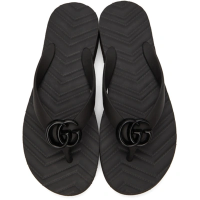 Shop Gucci Black Gg Chevron Sandals In 1000 Black