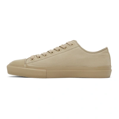 Shop Burberry Khaki Larkhall Sneakers In Honey