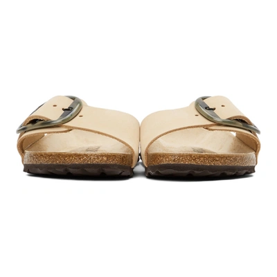 Shop Birkenstock Beige Nubuck Narrow Big Buckle Madrid Sandals In Almond