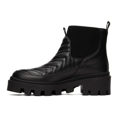 Shop Gucci Black Matelassé Chelsea Boots In 1000 Nero/nero/nero/